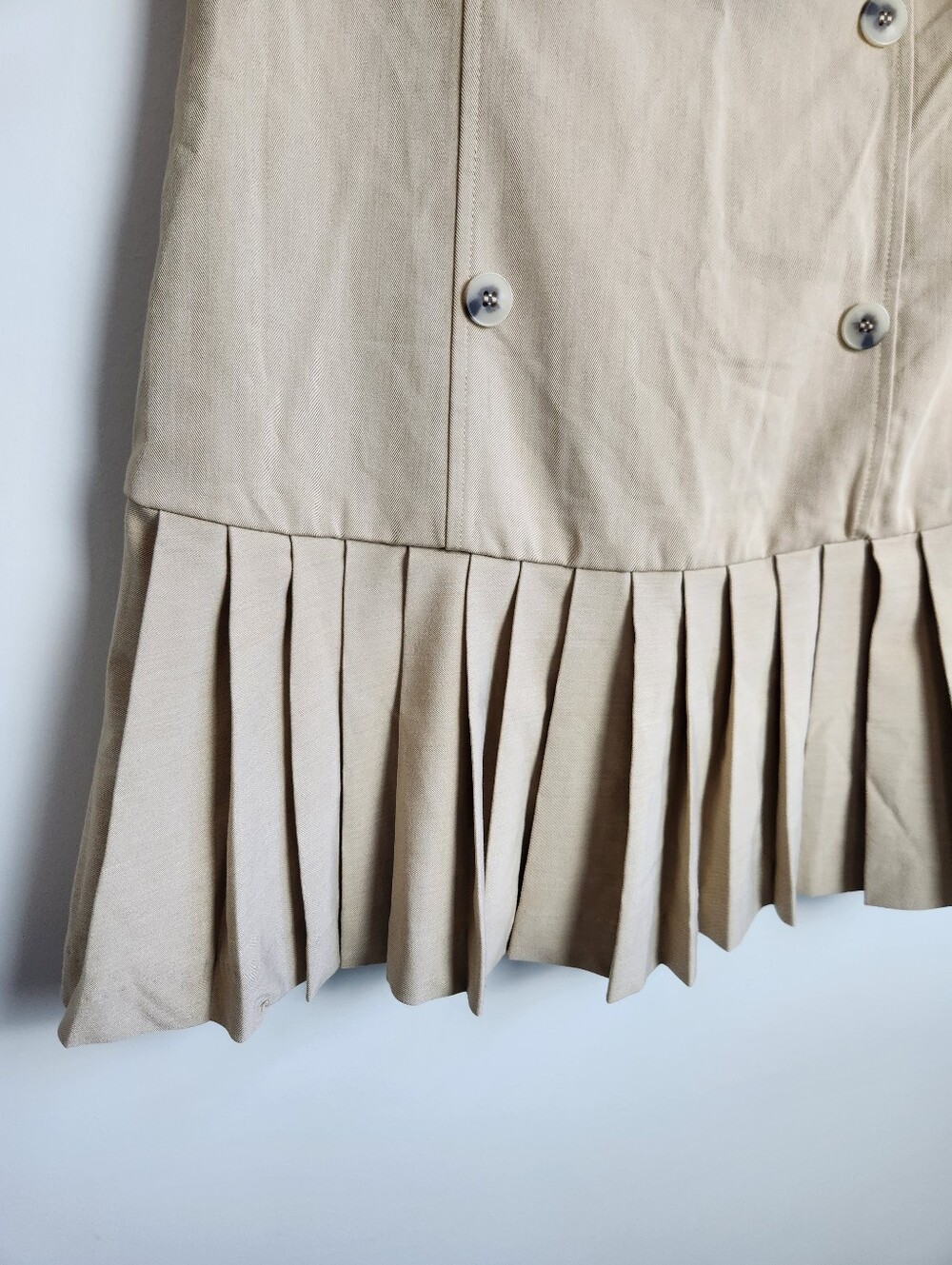 Anthropologie Maeve Flat White Strapless Pleated Prep Dress Academia Collegiate - Picture 4 of 12